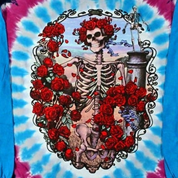 Grateful Dead Bertha Tie Dye Liquid Blue jam rock Official L/s T-Shirt M NWT - Picture 3 of 5